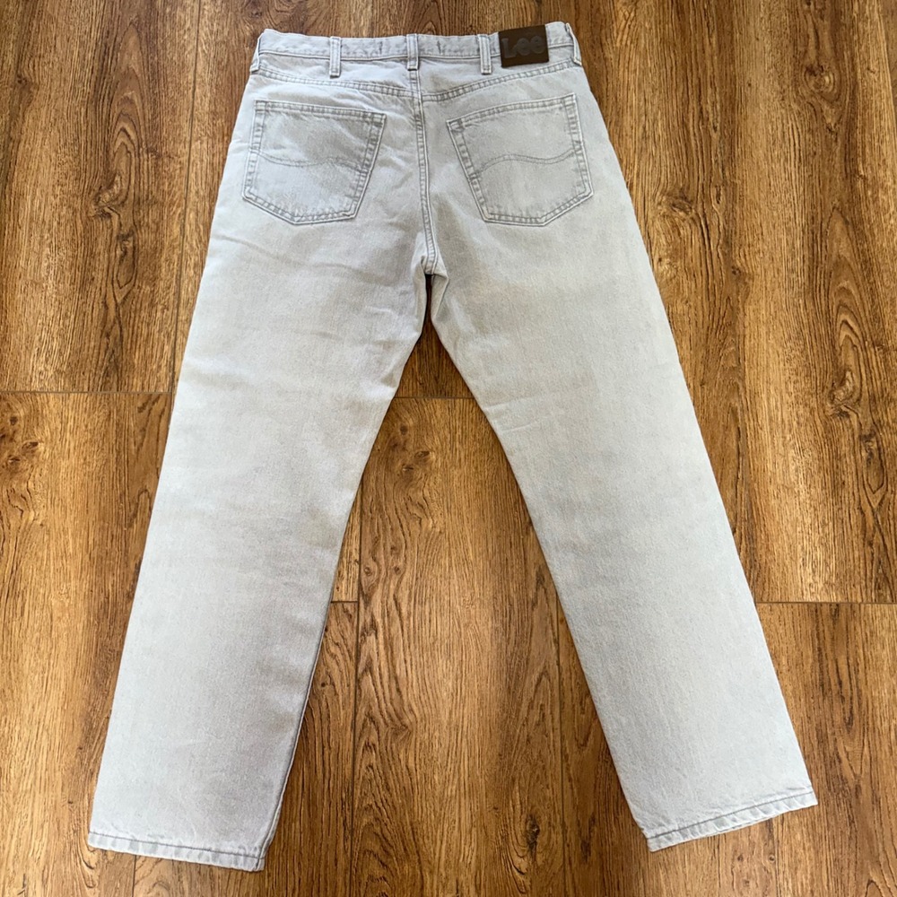 Y2K Lee Regular‎ Fit Mens Jeans Gray Wash Straight Leg 100% Cotton 34x30
